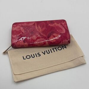 Louis Vuitton Vernis Zippy Wallet Red Patent Leather Monogram